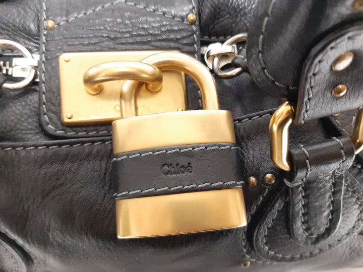 Chloe Paddington Black Glod Padlock Key Women's Hand Shoulder Bag Dust Bag13