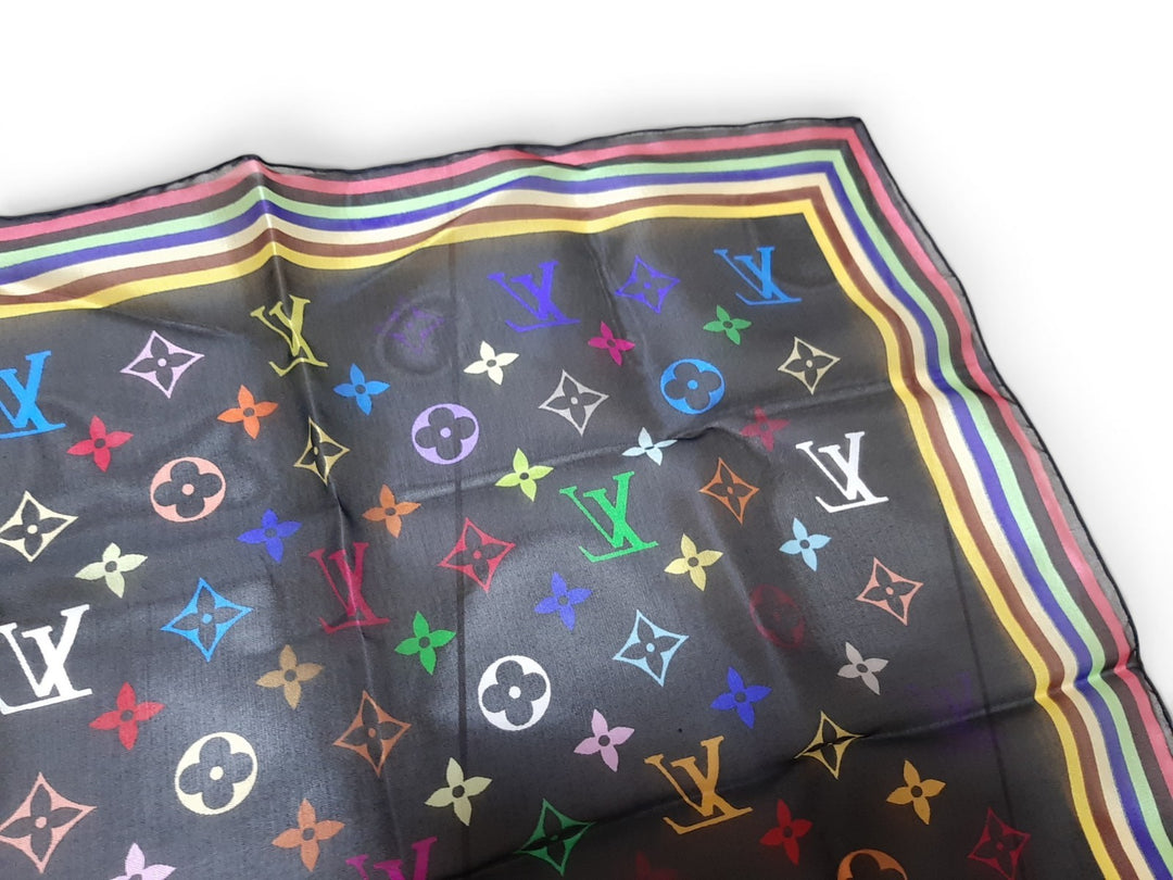 Louis Vuitton Multicolor Scarf Monogram Black Takashi Murakami Box3