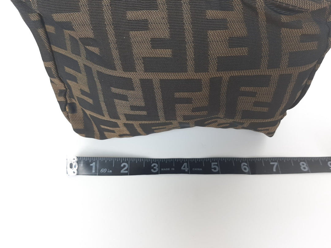 Fendi Zucca Mamma Baguette Brown Hand Bag Pouch Gold Hardware Canvas Leather10