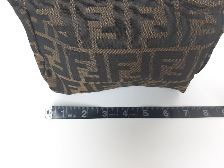 Fendi Zucca Mamma Baguette Brown Hand Bag Pouch Gold Hardware Canvas Leather10