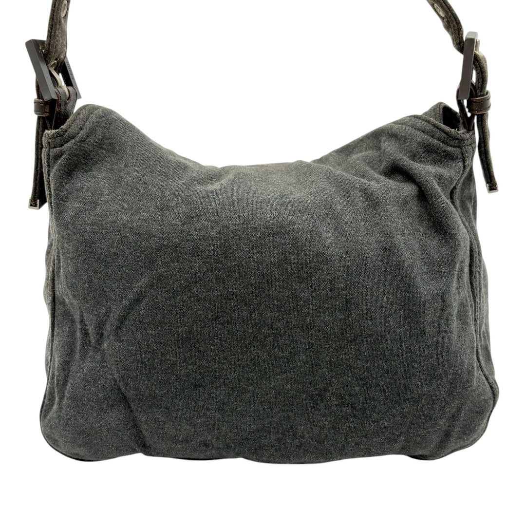 FENDI Zucca Mamma Baguette Shoulder Hand Bag Canvas Leather Gray5