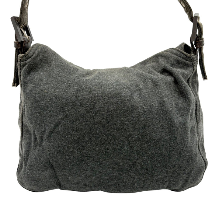 FENDI Zucca Mamma Baguette Shoulder Hand Bag Canvas Leather Gray5