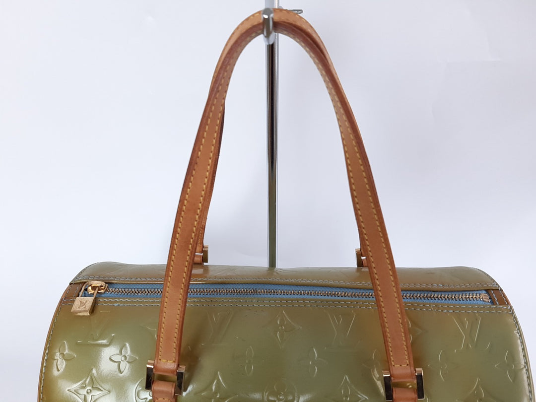 Louis Vuitton Vernis Bedford Hand Bag M91329 Vernis Monogram Green VI09293