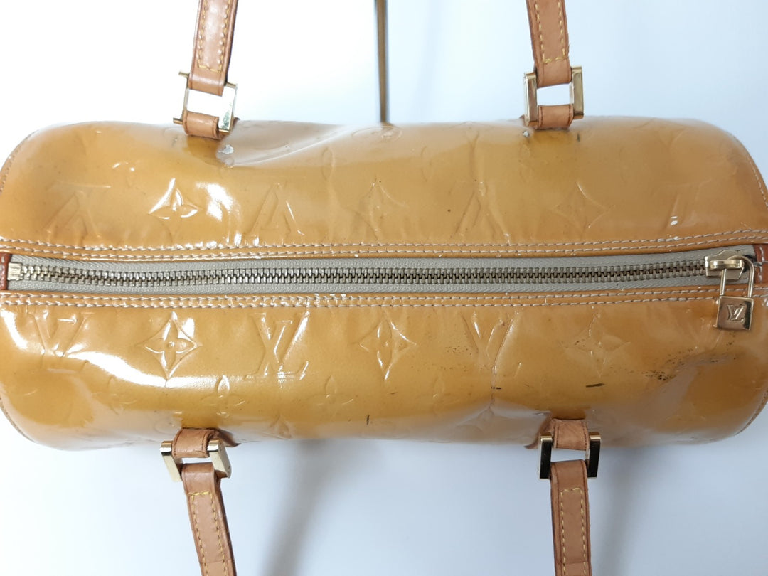 Louis Vuitton Vernis Bedford Hand Bag M91006 Vernis Monogram Yellow VI09199