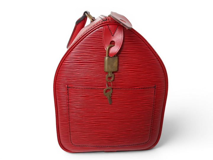 Louis Vuitton Handbag Speedy 30 M43007 Epi Red Boston Bag VI0932 Padlock Key4