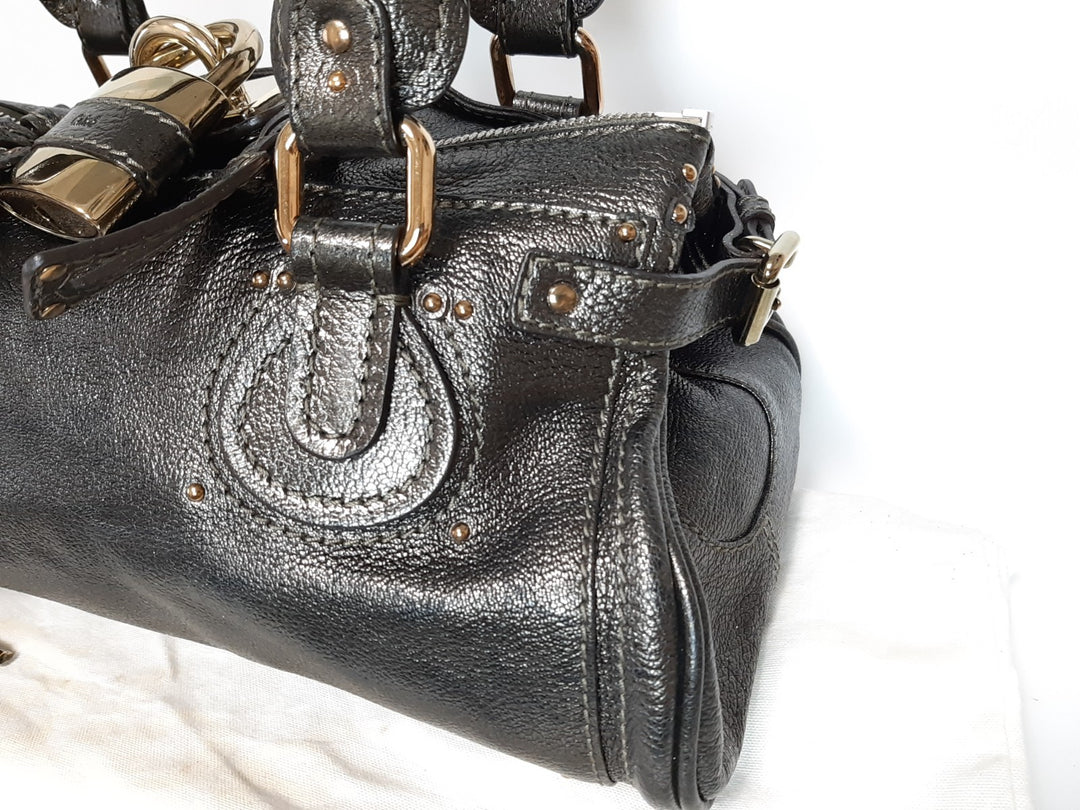 Chloe Paddington Dark Brown Bronze Glod Padlock Key Hand Shoulder Bag Dust Bag3