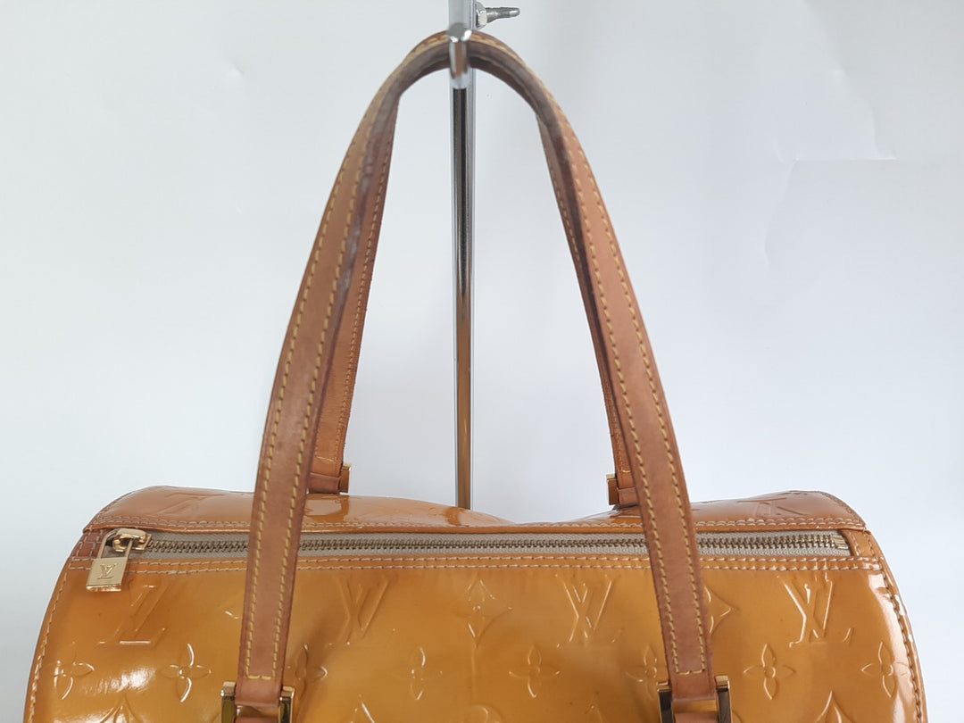 Louis Vuitton Vernis Bedford Hand Bag M91006 Vernis Monogram Yellow VI09693