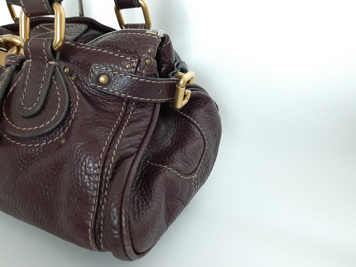 Chloe Paddington Brown Glod Padlock Key Women's Hand Shoulder Bag4