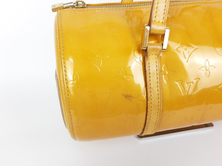 Louis Vuitton Vernis Bedford Hand Bag M91006 Monogram Yellow TH09582