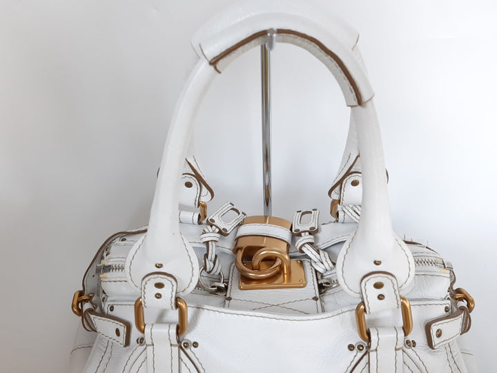Chloe Paddington White Glod Padlock Key Women's Hand Shoulder Bag9