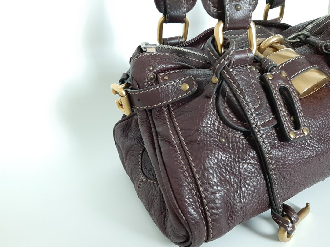 Chloe Paddington Brown Glod Padlock Key Women's Hand Shoulder Bag3