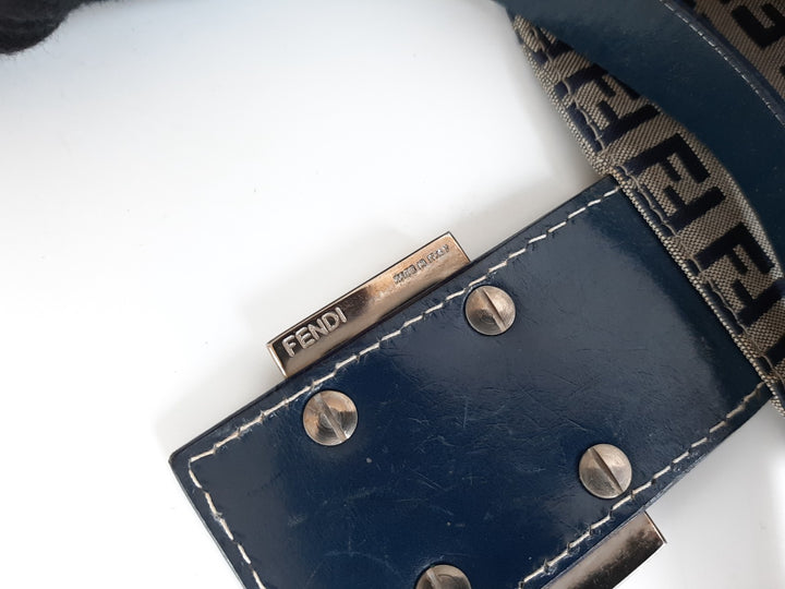 FENDI Zucca Mamma Baguette Shoulder Hand Bag Canvas Leather Gray12