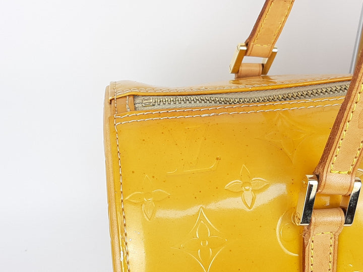 Louis Vuitton Vernis Bedford Hand Bag M91006 Monogram Yellow VI19294