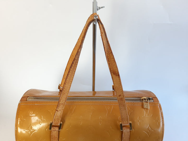 Louis Vuitton Vernis Bedford Hand Bag M91006 Vernis Monogram Yellow TH09587