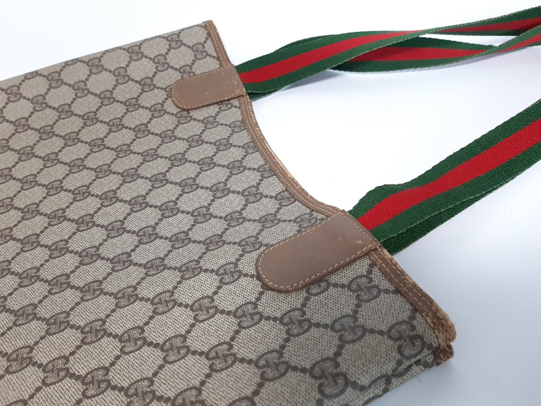 Gucci Sherry Line Tote Bag Shoulder Bag GG Pattern Brown PVC Leather8