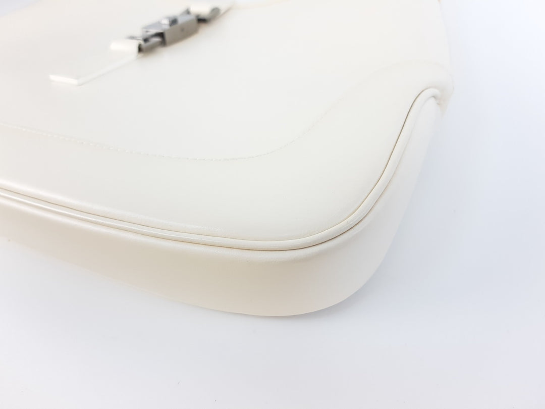 Gucci Jackie GG Canvas Handbag One Shoulder Tote Bag White Silver Hardware10