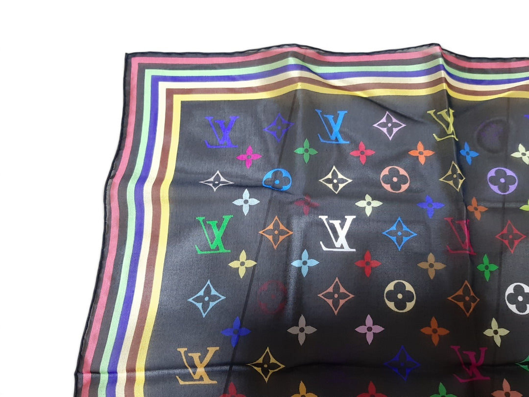 Louis Vuitton Multicolor Scarf Monogram Black Takashi Murakami Box4