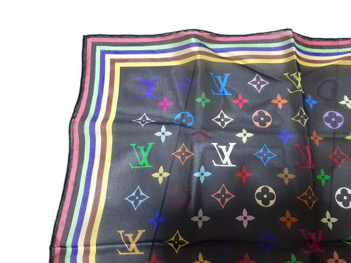 Louis Vuitton Multicolor Scarf Monogram Black Takashi Murakami Box4