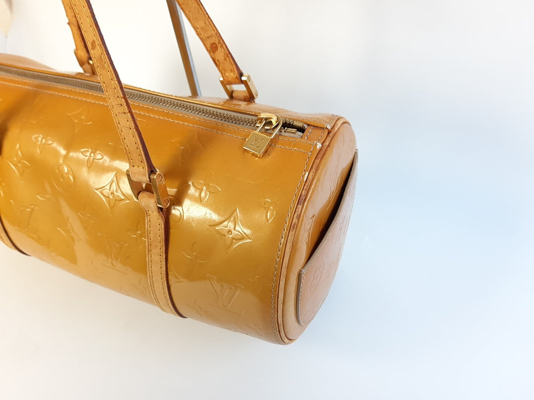 Louis Vuitton Vernis Bedford Hand Bag M91006 Vernis Monogram Yellow TH09586
