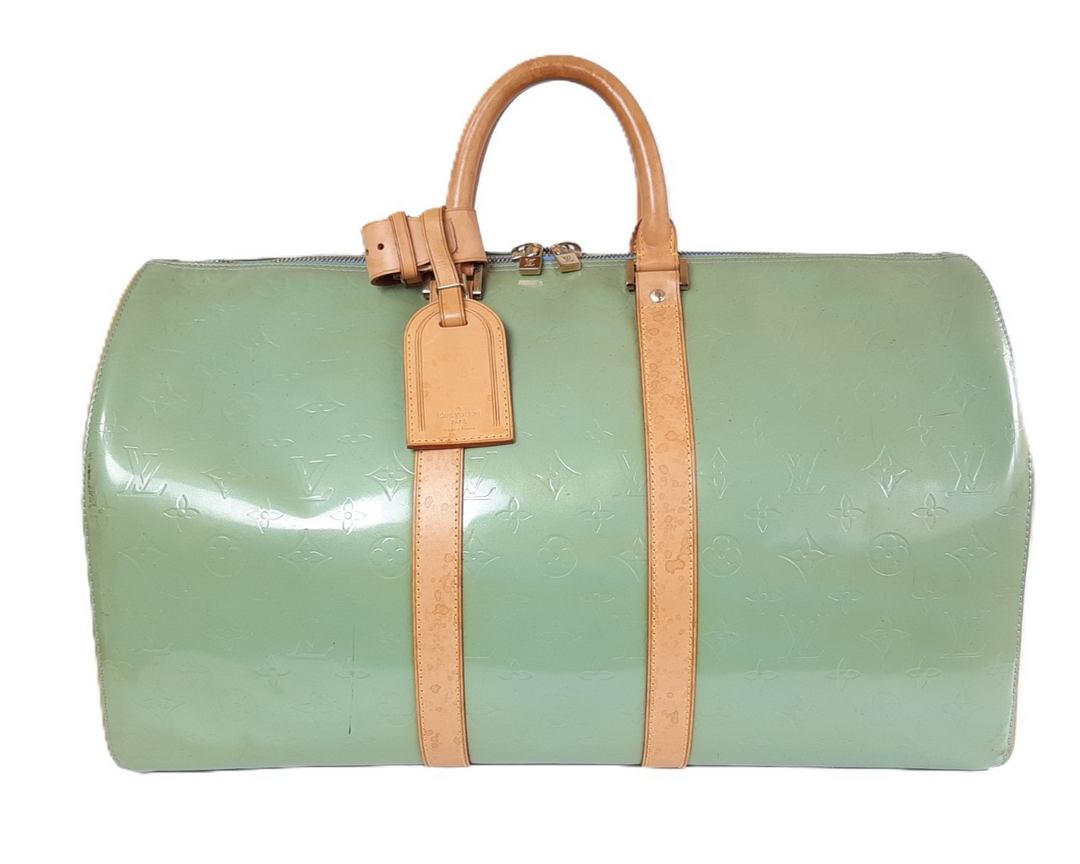 Louis Vuitton Vernis Mercer Boston Hand Bag Light Green M91001 BA09190