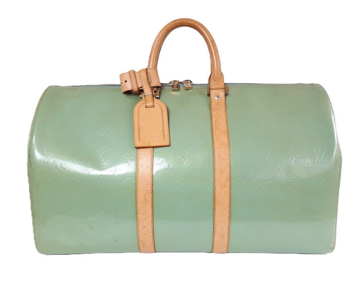 Louis Vuitton Vernis Mercer Boston Hand Bag Light Green M91001 BA09190