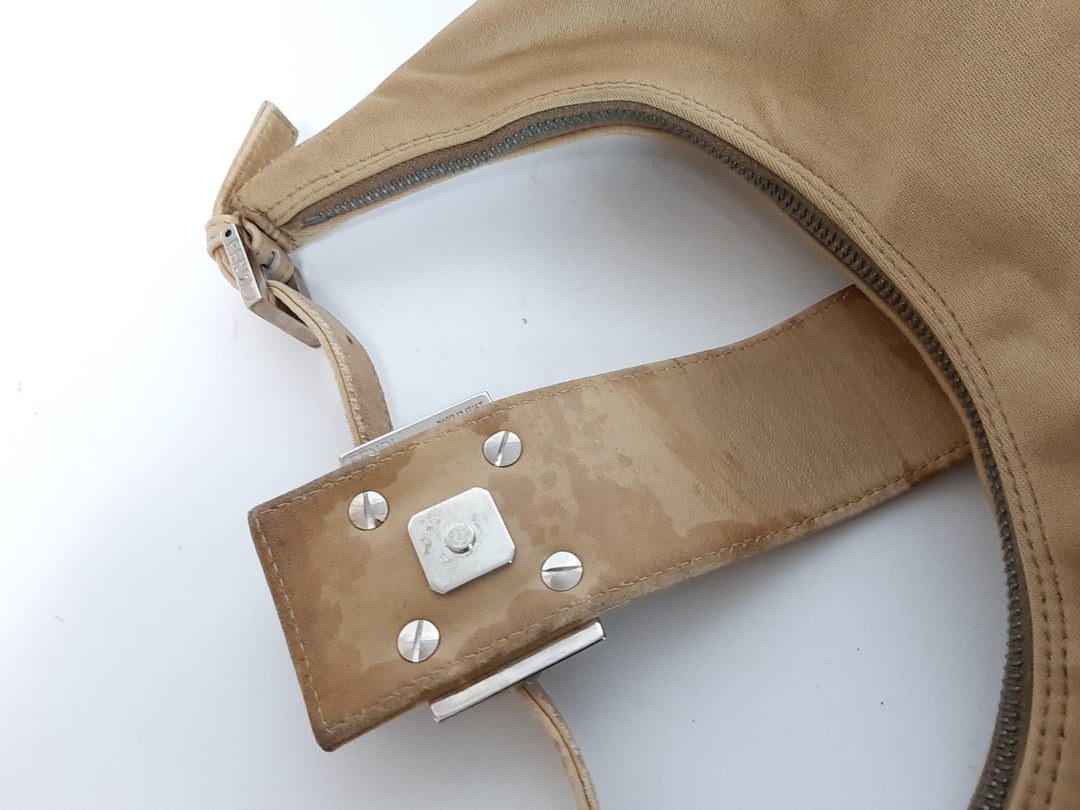 FENDI Baguette Hobo Shoulder Hand Bag Canvas Leather Brown Dust Bag12