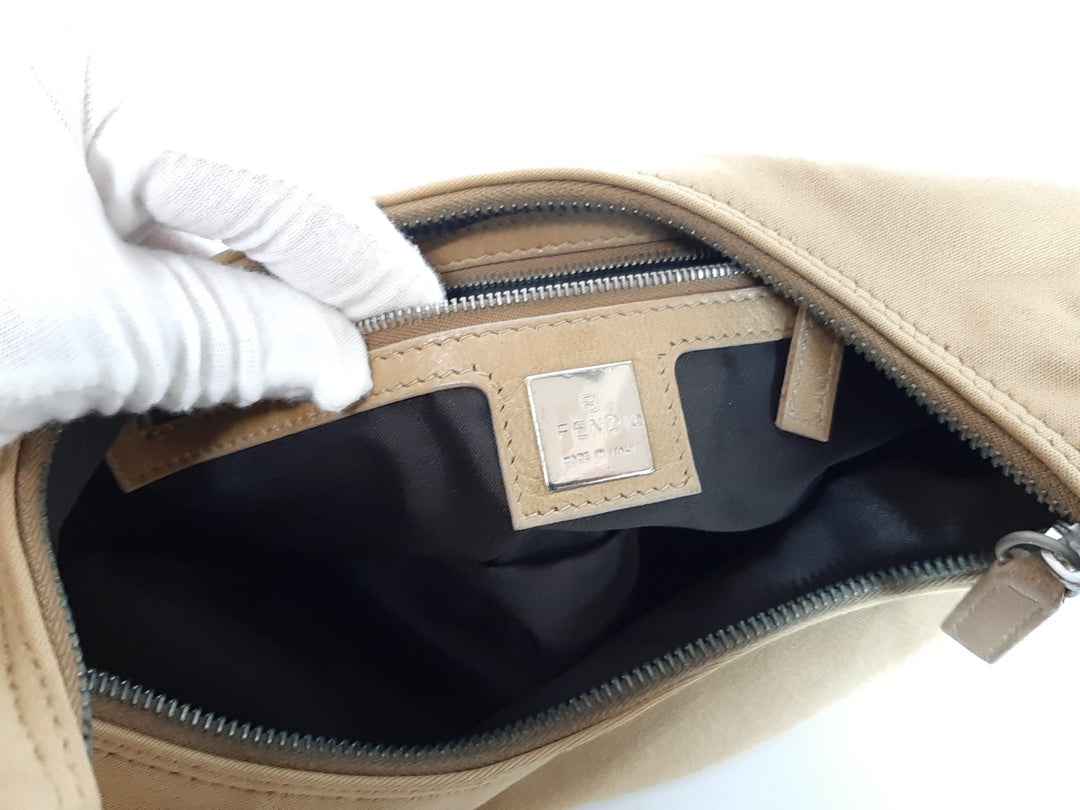 FENDI Baguette Hobo Shoulder Hand Bag Canvas Leather Brown Dust Bag14