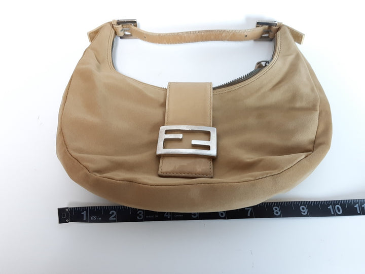FENDI Baguette Hobo Shoulder Hand Bag Canvas Leather Brown Dust Bag16