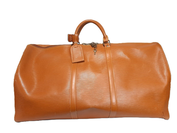 LOUIS VUITTON LV Monogram Epi Keepall 60 M42964 Brown MI1910 Boston Bag0