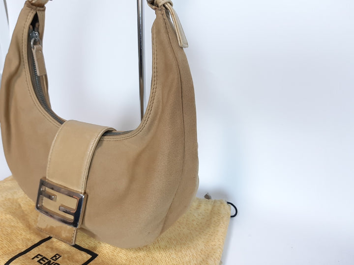 FENDI Baguette Hobo Shoulder Hand Bag Canvas Leather Brown Dust Bag3