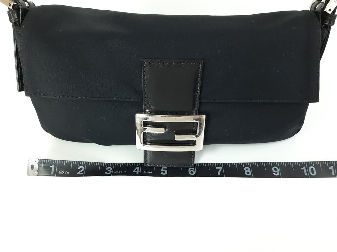 FENDI Zucca Mamma Baguette Shoulder Hand Bag Canvas Leather Black15