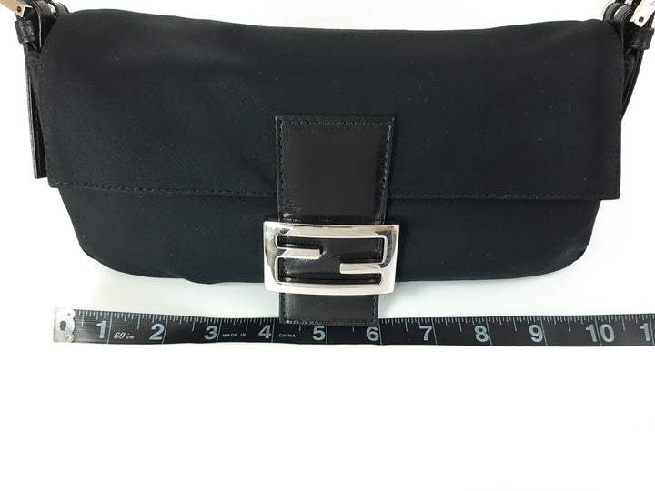 FENDI Zucca Mamma Baguette Shoulder Hand Bag Canvas Leather Black15