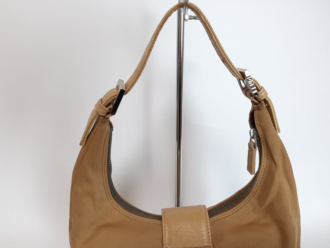 FENDI Baguette Hobo Shoulder Hand Bag Canvas Leather Brown Dust Bag8