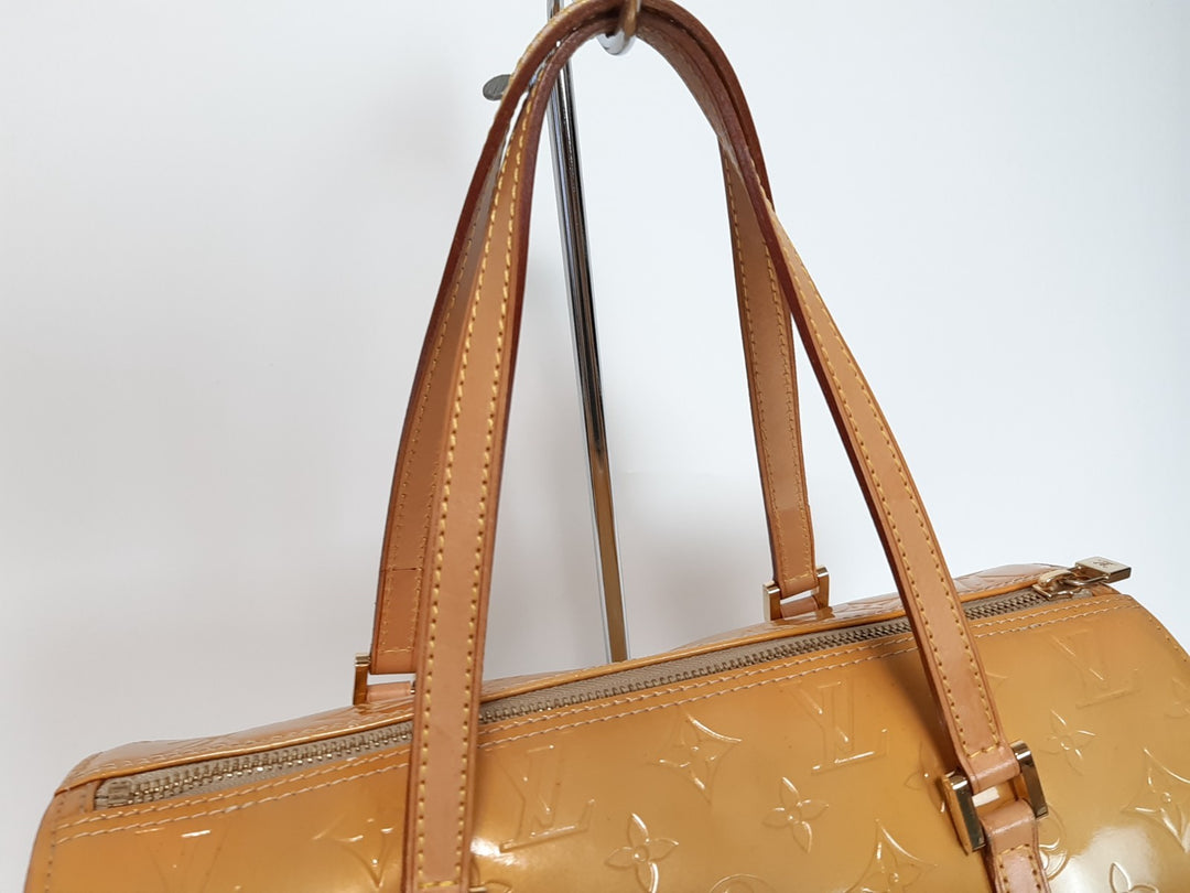 Louis Vuitton Vernis Bedford Hand Bag M91006 Vernis Monogram Yellow VI09997