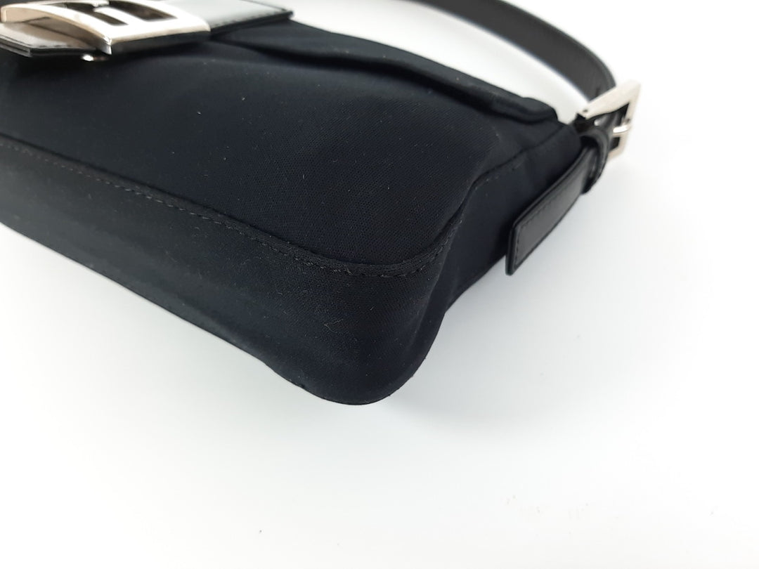 FENDI Zucca Mamma Baguette Shoulder Hand Bag Canvas Leather Black8