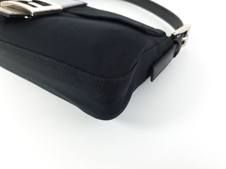 FENDI Zucca Mamma Baguette Shoulder Hand Bag Canvas Leather Black8