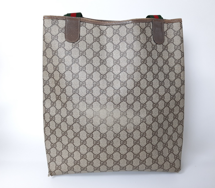 Gucci Sherry Line Tote Bag Schultertasche GG Muster Braun PVC Leder4