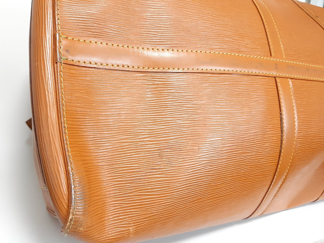 LOUIS VUITTON LV Monogram Epi Keepall 60 M42964 Brown MI1910 Boston Bag19