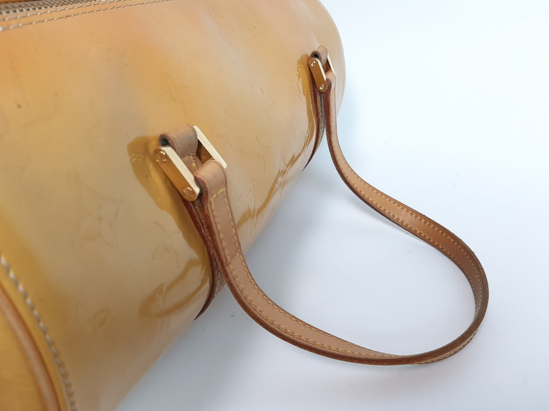 Louis Vuitton Vernis Bedford Hand Bag M91006 Vernis Monogram Yellow VI19187