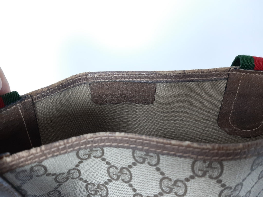Gucci Sherry Line Tote Bag Schultertasche GG Muster Braun PVC Leder13
