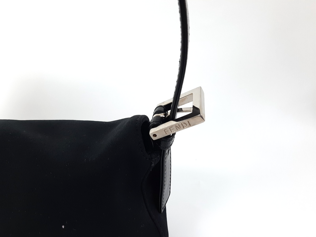 FENDI Zucca Mamma Baguette Shoulder Hand Bag Canvas Leather Black3