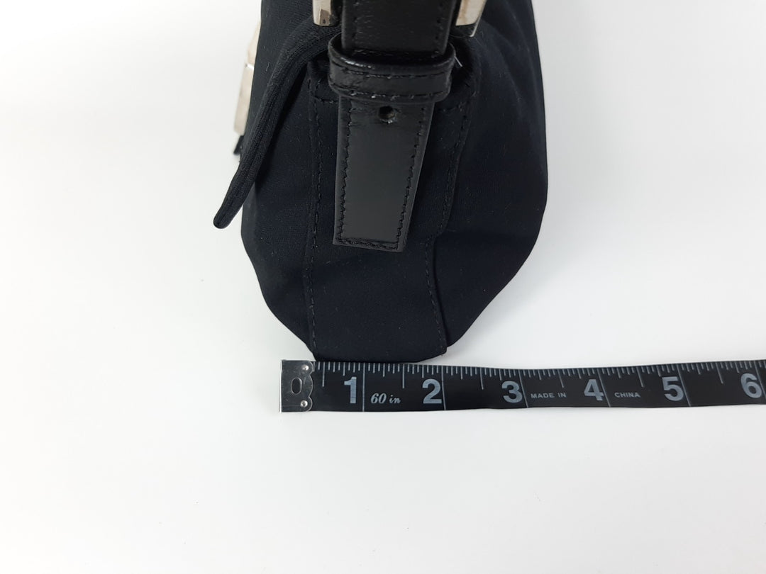 FENDI Zucca Mamma Baguette Shoulder Hand Bag Canvas Leather Black14