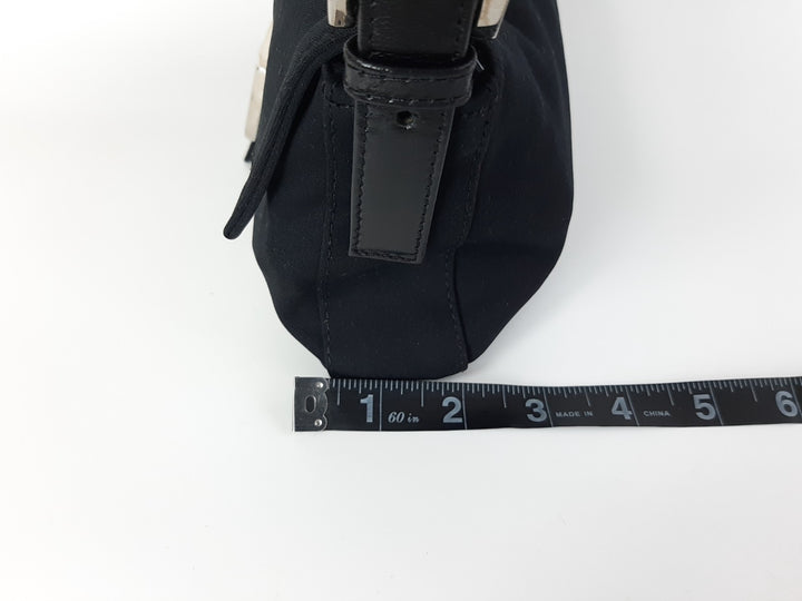 FENDI Zucca Mamma Baguette Shoulder Hand Bag Canvas Leather Black14